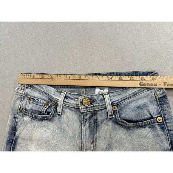 VTG Levi's 518 Jeans Womens 7M Juniors Faded Wash Bleached Look Superlow Bootcut - Picture 6 of 14